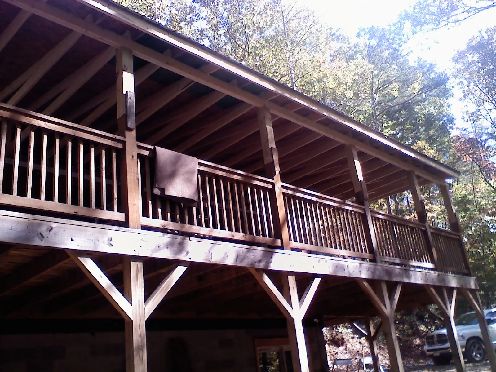 Timber framing under a new elevated porch and deck — Roof Leak Repair in Vashon by Roofing Brothers